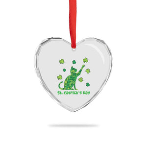 Funny St Catricks Day Heart Crystal Glass Ornament Lucky Shamrock Cat Saint Pattys TS12 Print Your Wear