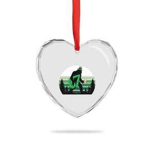 Funny St Patricks Bigfoot Says Six Seven Heart Crystal Glass Ornament Gen Z Irish Gift TS12 Print Your Wear