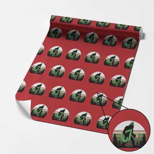 Funny St Patricks Bigfoot Says Six Seven Wrapping Paper Roll Gen Z Irish Gift TS12 Red Print Your Wear