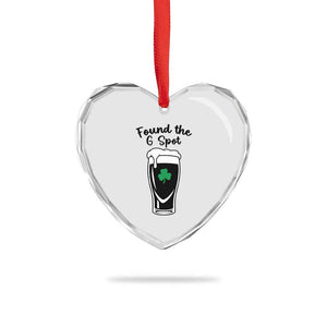 Funny St Patrick’s Day Beer Heart Crystal Glass Ornament Found The G Spot TS14 Print Your Wear