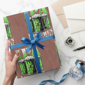 Funny St Patricks Day Beer Lover Wrapping Paper Roll IPA Lot When I Drink Irish Beer Drinking TS11 Mocha Print Your Wear