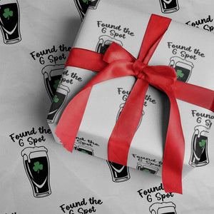 Funny St Patrick’s Day Beer Wrapping Paper Roll Found The G Spot TS14 White Print Your Wear