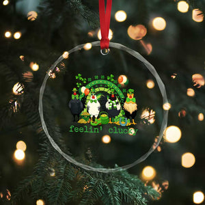Funny St Patricks Day Chicken Shamrock Crystal Glass Ornament Feelin Clucky Hen Lucky Clover Pun Irish Humor TS02 Print Your Wear