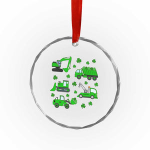 Funny St Patricks Day Construction Trucks Irish Shamrock Crystal Glass Ornament TS11 Print Your Wear