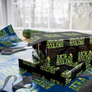 Funny St Patricks Day Wrapping Paper Roll It's Beautiful Day For Learning Students TS02 Black Print Your Wear