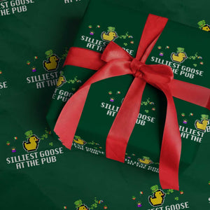 Funny St Patricks Day Wrapping Paper Roll Silliest Goose At The Pub Funny St. Patrick’s Day TS02 Green Print Your Wear