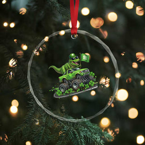 Funny St Patricks Day Dinosaur Truck Crystal Glass Ornament Irish Holiday Gift TS12 Print Your Wear