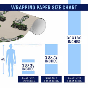 Funny St Patricks Day Dinosaur Truck Wrapping Paper Roll Lucky Dino Gift TS12 Print Your Wear