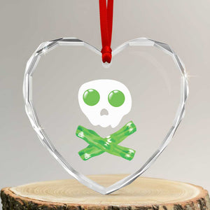 Funny St Patricks Day Heart Crystal Glass Ornament Bacon & Eggs Skull & Crossbones TS10 Transparent Glass 3'' Heart Print Your Wear