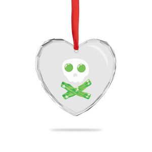 Funny St Patricks Day Heart Crystal Glass Ornament Bacon & Eggs Skull & Crossbones TS10 Print Your Wear