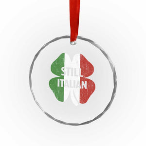 Funny St Patricks Day Italian Crystal Glass Ornament Retro Vintage Shamrock Italy Flag TS10 Print Your Wear
