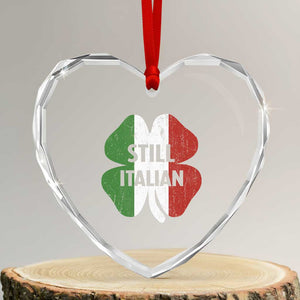 Funny St Patricks Day Italian Heart Crystal Glass Ornament Retro Vintage Shamrock Italy Flag TS10 Transparent Glass 3'' Heart Print Your Wear