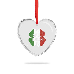 Funny St Patricks Day Italian Heart Crystal Glass Ornament Retro Vintage Shamrock Italy Flag TS10 Print Your Wear