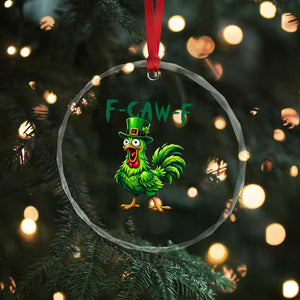 Funny St Patricks Day Lucky Chicken Crystal Glass Ornament F Caw F TS14 Print Your Wear
