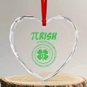 Funny St Patricks Day Pi Symbol Lover Heart Crystal Glass Ornament Pirish 3,14 Pi Number Shamrock TS11 Transparent Glass 3'' Heart Print Your Wear