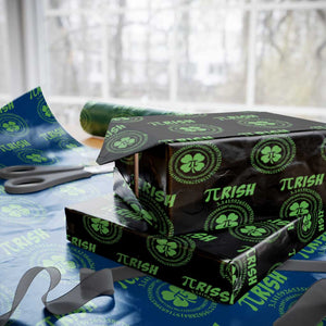 Funny St Patricks Day Pi Symbol Lover Wrapping Paper Roll Pirish 3,14 Pi Number Shamrock TS11 Black Print Your Wear