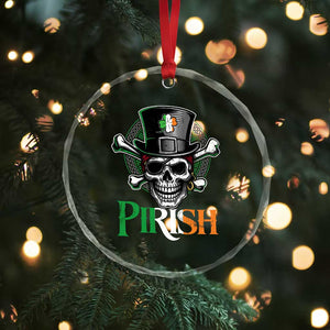 Funny St Patricks Day Pirate Crystal Glass Ornament Pirish Vintage Irish Pirate Skull TS11 Print Your Wear