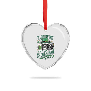 Funny St Patricks Day Raccoon Drinking Beer Heart Crystal Glass Ornament If I Shenan Once I'll Shenanigan TS14 Print Your Wear