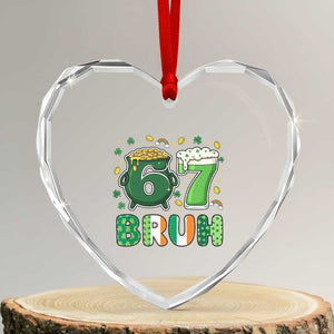 Funny St Patricks Day Six Seven Meme Heart Crystal Glass Ornament Irish American Gift TS12 Transparent Glass 3'' Heart Print Your Wear