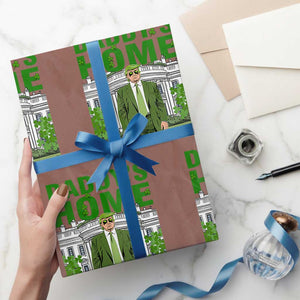 Funny St Patrick's Day Trump Wrapping Paper Roll Daddy's Home White House TS02 Mocha Print Your Wear