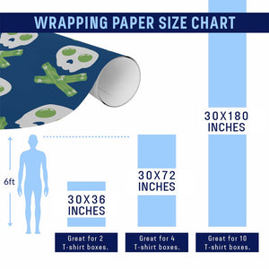 Funny St Patricks Day Wrapping Paper Roll Bacon & Eggs Skull & Crossbones TS10 Print Your Wear