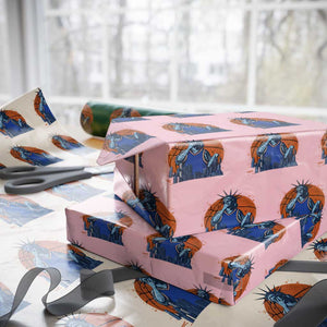 Funny Statue Of Liberty Hoops Fan Wrapping Paper Roll New York Sports Gift