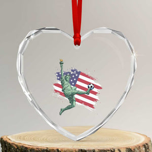 Funny Statue Of Liberty Playing Soccer Heart Crystal Glass Ornament New Yorker Fan Gift TS12 Transparent Glass 3'' Heart Print Your Wear
