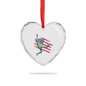 Funny Statue Of Liberty Playing Soccer Heart Crystal Glass Ornament New Yorker Fan Gift TS12 Print Your Wear