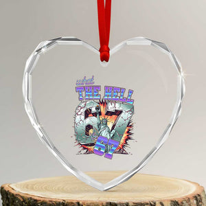Funny Statue Of Liberty Six Seven Meme Heart Crystal Glass Ornament What The Hell Is 67 Gift TS12 Transparent Glass 3'' Heart Print Your Wear