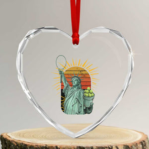 Funny Statue Of Liberty Tennis Player Heart Crystal Glass Ornament Patriotic Sports Lover TS12 Transparent Glass 3'' Heart Print Your Wear
