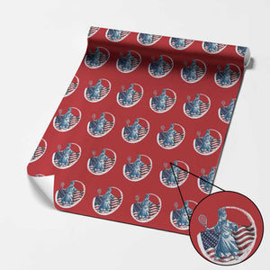 Funny Statue Of Liberty Tennis Player Wrapping Paper Roll USA Pride Female Tennis Gift TS12 Red Print Your Wear