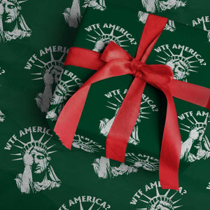 Funny Statue Of Liberty WTF America Wrapping Paper Roll TS11 Green Print Your Wear