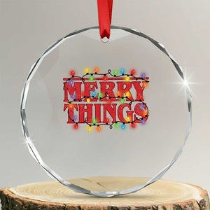 Funny Stranger Christmas Crystal Glass Ornament Merry Things Xmas Movie Neon Lights TS11 Transparent Glass 3'' Circle Print Your Wear