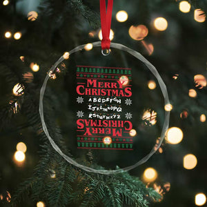 Funny Stranger Xmas Crystal Glass Ornament Merry Christmas Alphabet Neon Lights Movie TS11 Print Your Wear