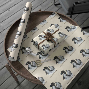 Funny Stupid Canadian Wolf Bird Wrapping Paper Roll Common Loon with Hockey Puck Bird Meme TS02 Beige Print Your Wear