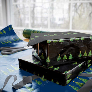 Funny Subtle FDT Resist Xmas Wrapping Paper Roll Fraser Douglass Trojan Xmas Tree TS11 Black Print Your Wear