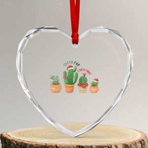 Funny Succulent Plant Lover Gift Heart Crystal Glass Ornament Succa For Christmas TS12 Transparent Glass 3'' Heart Print Your Wear