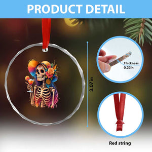 Funny Summer Sugar Skull Cocktail Lover Crystal Glass Ornament TS12 Print Your Wear
