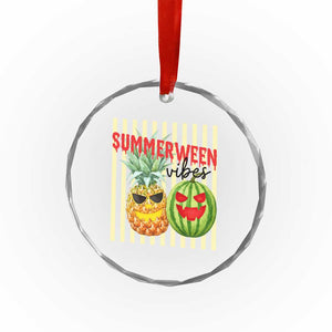 Funny Summerween Fruit Crystal Glass Ornament Spooky Pineapple Watermelon Graphic TS12 Print Your Wear