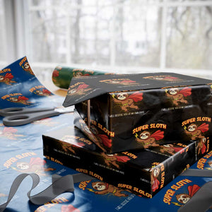 Funny Super Sloth I Will Rescue You At My Own Pace Gift Wrapping Paper Roll TS12 Black Print Your Wear
