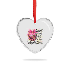 Funny Suspect Never Sticks To Her New Years Resolutions Heart Crystal Glass Ornament Coquette Disco Ball TS11 Print Your Wear