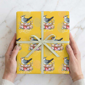 Funny Swedish Easter Day Wrapping Paper Roll Glad Pask Easter Eggs Cuckoo Bird TS11 Yellow Print Your Wear