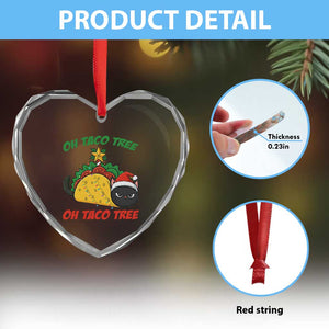 Funny Taco Cat Tree Christmas Heart Crystal Glass Ornament TS14 Print Your Wear