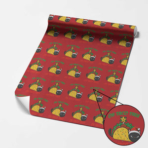 Funny Taco Cat Tree Christmas Wrapping Paper Roll TS14 Red Print Your Wear