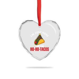 Funny Taco Christmas Heart Crystal Glass Ornament I Am Just Here For The Ho Ho Tacos TS14 Print Your Wear