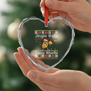 Funny Taco Christmas Heart Crystal Glass Ornament Jigle Bells Taco Shells TS14 Print Your Wear
