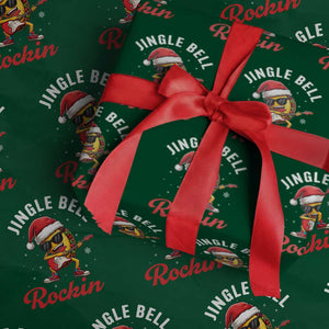 Funny Taco Christmas Wrapping Paper Roll Jingle Bell Rockin TS14 Green Print Your Wear