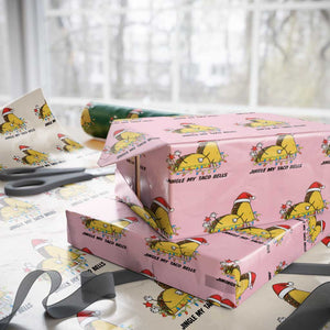 Funny Taco Christmas Wrapping Paper Roll Jingle My Taco Bells TS14 Light Pink Print Your Wear