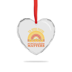 Funny Taco English Teacher Heart Crystal Glass Ornament No More Tacos Punctuation Matters TS14 Print Your Wear