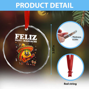 Funny Taco Mexican Christmas Crystal Glass Ornament Feliz Navi Mariachi TS14 Print Your Wear
